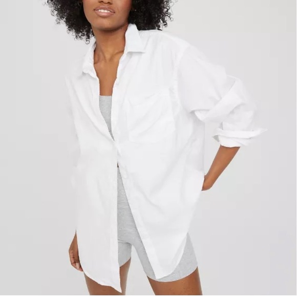 aerie Tops - Aerie Offline Oversized Crinkle Button Up shirt, M. 2022 style.